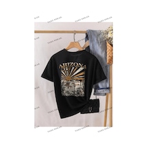 Startmore Unisex Kadın/erkek Arizona Renkli Özel Baskılı Oversize Penye Siyah