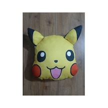 Pikachu Desen Şekilli Tasarım Karakter Yastık Sarı