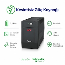 Apc Easy Ups Bvg2200ı-gr 2200va 1200w Line Interactive Avr 4 Schuko Priz Kesintisiz Güç Kaynağı