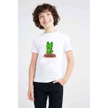 Tshirthane Donna Zooba Battle Royale Baskılı Unisex Çocuk Beyaz T-Shirt
