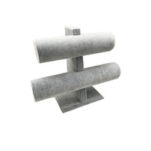 Yerli Üretim Süet Kaplama Gri Renk 26/18 Cm Iki Kademeli Stand