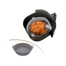 Renkli Isıya Dayanıklı Yıkanılabilir Silikon Fırın Ve Airfryer Yuvarlak Pişirme Matı 20 Cm 15x9