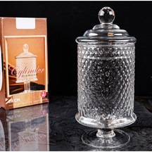 Çeyizci Çarşı 1 Adet Cam Ayaklı Drajelik 28cm Şeffaf