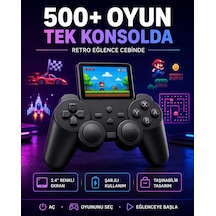Çocuklar Ve Yetişkinler İçin Uygun 500 Oyunlu Taşınabilir Mini Retro El Konsolu