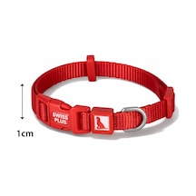 Swissplus Urban Paws Köpek Tasması Crimson Red Ayarlanabilir, Dayanıklı, Hafif-10mm Kırmızı