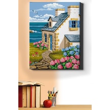 Webstyle Sayılarla Boyama Seti Kasnaklı Mavi Çatılı Ev 60 X 75 Cm