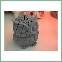 Bşkvirgo 3d Baskı Hareketli Baykuş Figürü - Eklemli Flexi Oyuncak - Gri Bsk2026