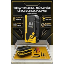 Auhma Akü Takviye Cihazı 10.000mah Powerbank Özellikli Çantalı Akü Takviyeli Oto Hava Kompresör