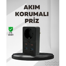 Tip Akım Koruma Prizi 10a 2500w Usb Type C Destekli 0