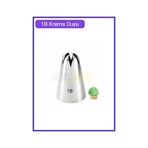 1b Kapalı Yıldız Desen Krema Duyu Büyük Boy Pasta Duyu Paslanmaz Çelik Krema Torbası Ucu 3.0x1.7x4.7 Cm Metalik Gri