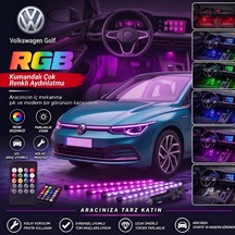 Volkswagen Golf Ayak Altı Led Kumandalı Araç Içi Aydınlatma 4 Lü Sese Duyarlı Renk Değiştirme Özellikli