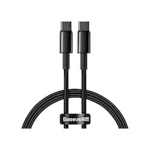 Tungsten Altın Hızlı Şarj Veri Kablosu Type-c - Type-c 100w 1m - Siyah Catwj-01