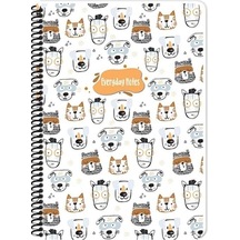 Keskin Animal Friends Karton Kapak Spiralli Defter 16,5x22,5 80 Yp Kareli