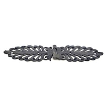 Antika Tarz Dekoratif Pirinç Yaprak Desenli Menteşe - 55x265 Mm, Oksit Kırmızı-kahverengi
