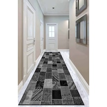 Füme Kaymaz Patchwork Kesme Rulo Özel Ölçülü Yolluk Ar321n11
