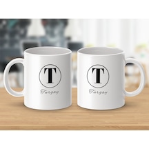 Turgay İsimli Kupa Bardak, Harfli Bardak, Hediye Kupa Bardak, Kahve Kupa Bardak Beyaz