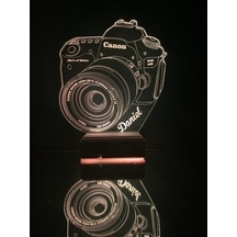 Kişiye Özel Hediye Fotoğraf Makinesi Masaüstü 3D Led Lamba