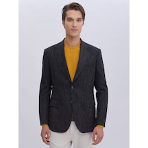 Kip Antrasit Desenli Modern Fit Yün Karışımlı Ceket Çok Renkli