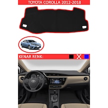 808 Group Toyota Coralla 2012-2018 İçin Uygun Torpido Koruma Halısı Siyah Kenar Renk Kırmızı