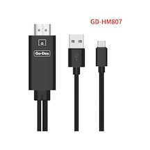 Go Des GD-HM807 Type-C HDMI 4K Kablo 180 cm Görüntü Aktarım Kablosu - Siyah ZORE-260171