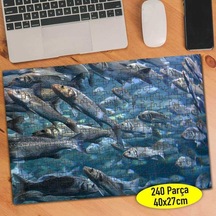 Denizde Yüzen Balık Sürüsü 240 Parça Puzzle Yapboz-96803284