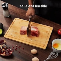 Bambu Steak Sunum Tahtası, Kesme Tahtası, Kalın Bambu, Farklı Ebatlarda 30x20x1.2 Cm 12v