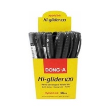 Donga Tükenmez Kalem Hi Glider 100 1.0mm Hibrit Siyah 50'li Paket Çok Renkli