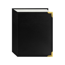 Ayrex Foto Albüm 100-pocket Siyah Dikişli Suni Deri Cover Pirinç Köşe Akzente Fotoğraf Albümü, 4/6