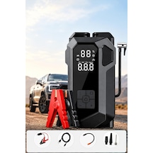 Tr Araç Akü Takviye Cihazı Hava Kompresörü 4'ü1 Arada Şarjlı Marş Basma Jump Starter Powerbank 18000mah