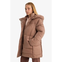 Defacto Kız Çocuk Su Geçirmez Kapüşonlu Parka F0049a825aubn266 Kahve-bn266