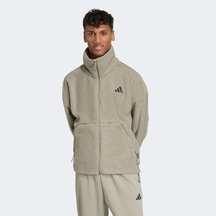 Adidas City Tech High Pile Fleece Full Zip Erkek Yeşil Polar Kb1199