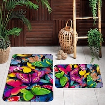 Eliana Home Dijital Baskılı 2'li Banyo Paspas Takımı Lna5078 Pembe