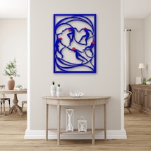 Mavi Dans Eden Figürler Metal Tablo 58x80 Cm Çok Renkli