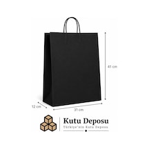 31x41x12 Cm Kraft Siyah Poşet 25 Adet