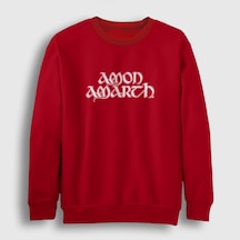 Presmono Unisex Amon Amarth Sweatshirt Kırmızı
