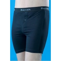 Berrak Erkek Renkli Gri-füme-qntrasit 4'lü Paket Likralı Düğmeli Boxer 1059 Siyah