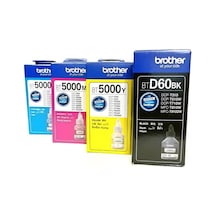 Brother BTD60BK ve BT5000 CMY Serisi 4 Renk Set Mürekkep