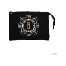 Zepplin Giyim Pearl Jam Album Cover Siyah Clutch Astarlı Cüzdan / El Çantası