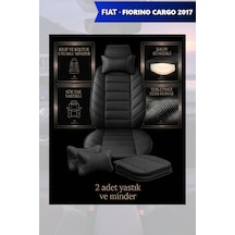 Fiat Fiorino Cargo 2017 Uyumlu Premium Lüks Siyah Renk 2 Adet Minder Ve Yastık