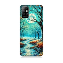İnfinix Note 8 Uyumlu Buzlu Ormanda Sonbahar Yolu Desenli Silikon Kılıf Çok Renkli