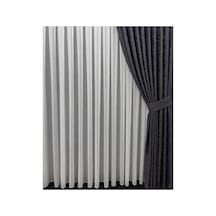 Keten Titi Ince Yağmur Desenli1-2,5 Normal Pileli 625 X 250 Cm Tül Perde Kırık Beyaz