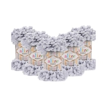 Alize Puffy El Örgü Ipliği 5'li Paket 416 Gri 100 Gr 9 Mt Parmak Örgü Ipi 769625701983