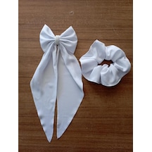 İnci Detaylı Fular Toka Ve Scrunchie Saç Aksesuarı Seti Diğer