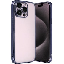Apple iPhone  Uyumlu,  15 Pro Max Razer Lensli Silikon - Lacivert