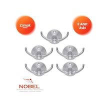 Fonksi Yonel Askı, Metal Vestiyer Askısı, Krom, Duvar Ve Dolap Askılığı 5'li Set Vidalı