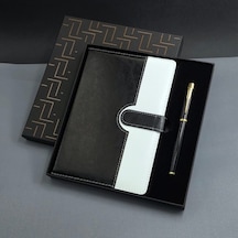 Askımo - Siyah Beyaz Tarihsiz Ajanda Defter Kalem Seti 13261591