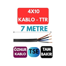 Öznur 4x10 Ttr Kablo Metre Seçenekli Siyah - 7 Metre