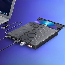 Monozone Harici Cd Dvd Yazıcı Okuyucu Usb 3.0 + Type-c 8 Si 1 Arada Çoklayıcı Hub Sd/tf Kart Destekli