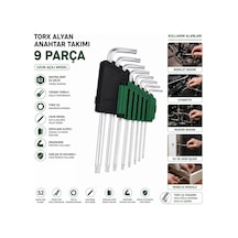 Bosch 1 600 A02 Z9c 9 Parça Uzun Yıldız Alyan Anahtar Takımı - Krom- 6'li Paket