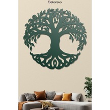 Hayat Ağacı Metal Duvar Dekoru - Metal Duvar Sanatı - Yosun Yeşili - 75 X 73 Cm Yeşil